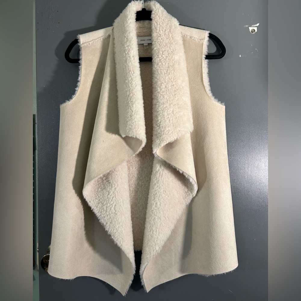 John + Jenn Suede Shearling Vest, XS